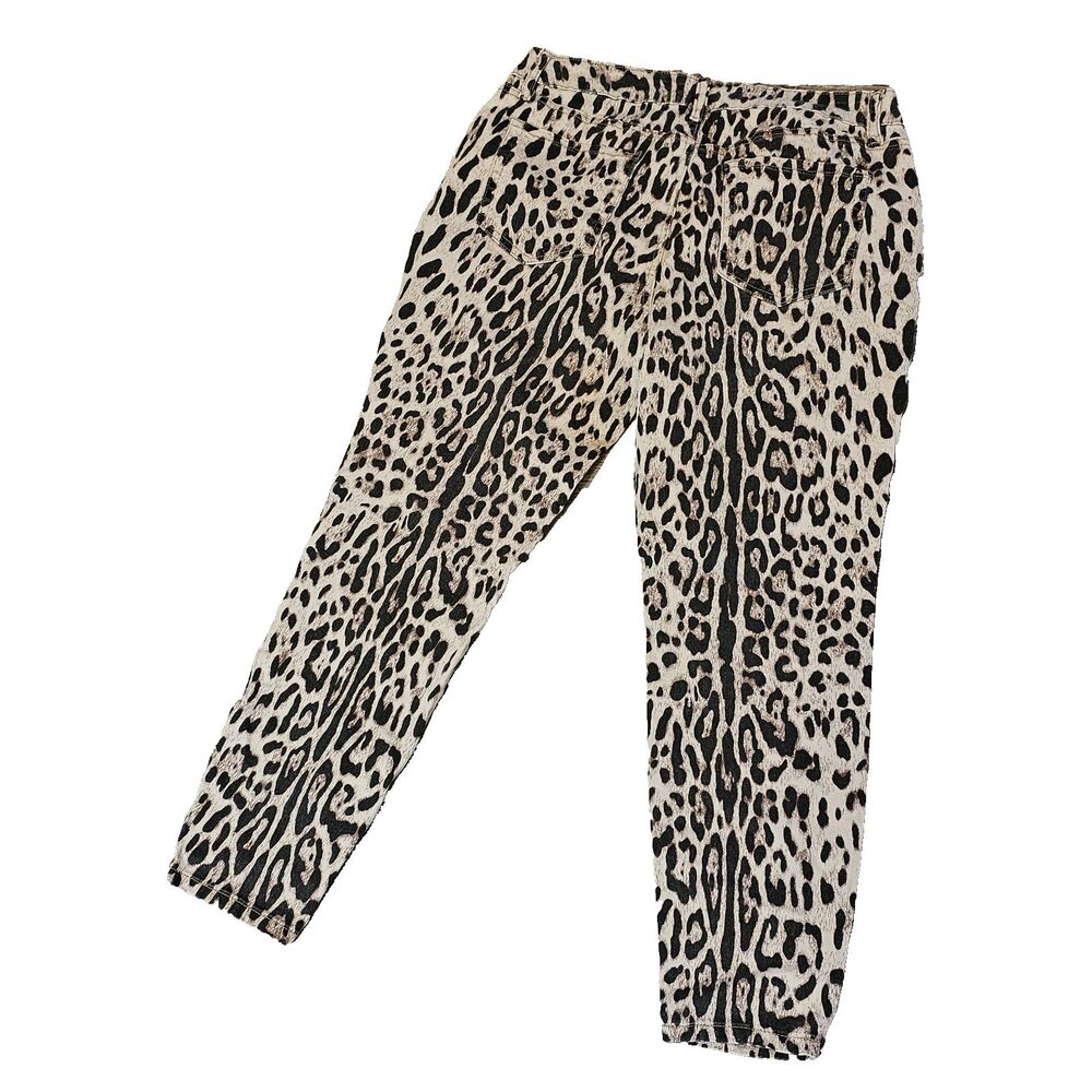 SIGNATURE STUDIO leopard print twill pants size 16 ska punk rock bubble grunge